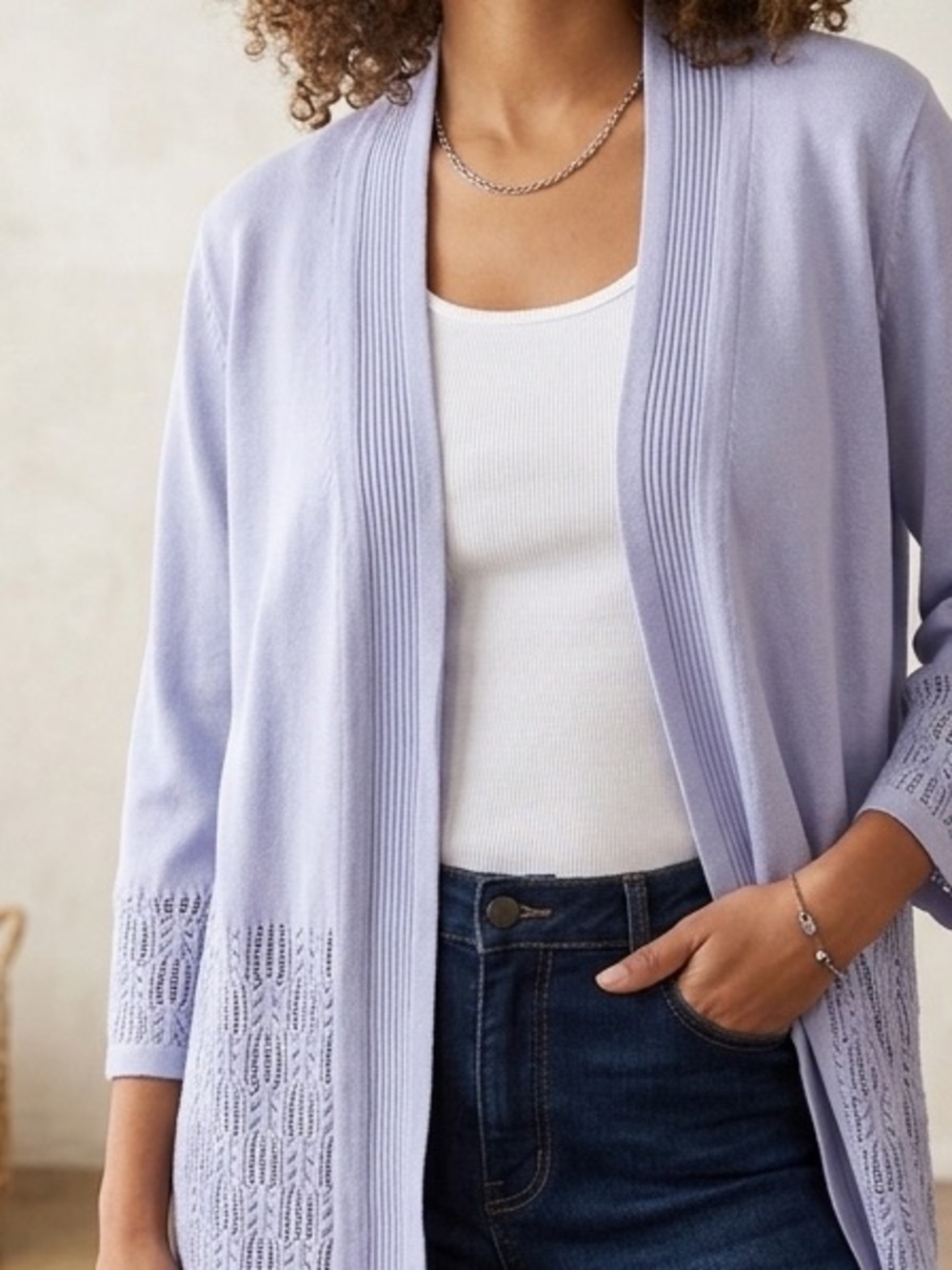 Alison Sheri Open-Front Cardigan
